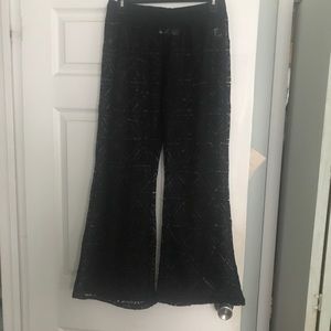 New crochet black coverup pants - size medium
